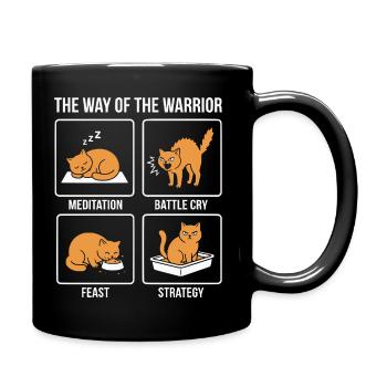 Chat drôle La Voie du Guerrier Samouraï Orange - Mug uni - noir - Droite
