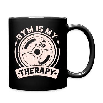 La salle de sport est ma thérapie – la plaque de poids - Mug uni - noir - Droite