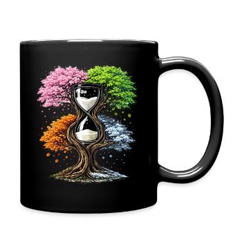Die Zeit der unveränderten Jahreszeiten - Tasse einfarbig - Schwarz - Rechts