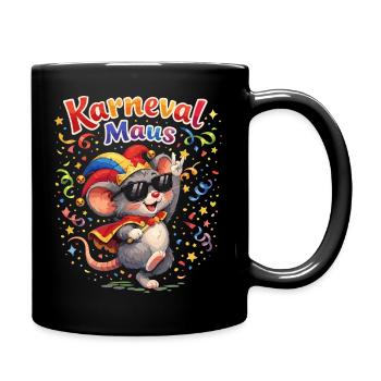Karneval Maus Damen Süßes Fasching Kostüm - Tasse einfarbig - Schwarz - Rechts