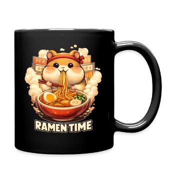 Hamster Ramen Time Kawaii Noodles - Full Colour Mug - black - Right