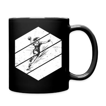 Iconisches Handball Motiv fuer Frauen - Tasse einfarbig - Schwarz - Rechts