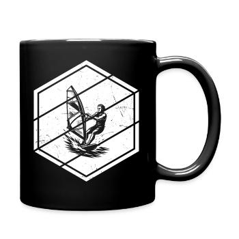 Windsurfing motif that works immediately - Full Colour Mug - black - Right