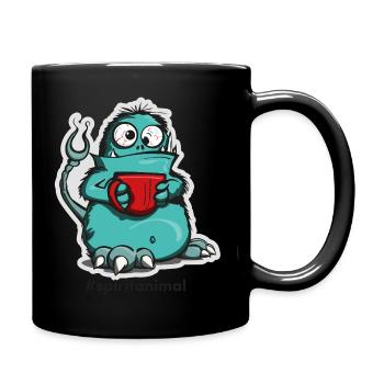 Monstre du café dans un style de bande dessinée - Mug uni - noir - Droite