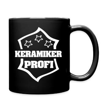Geschenk für Keramiker - Tasse einfarbig - Schwarz - Rechts