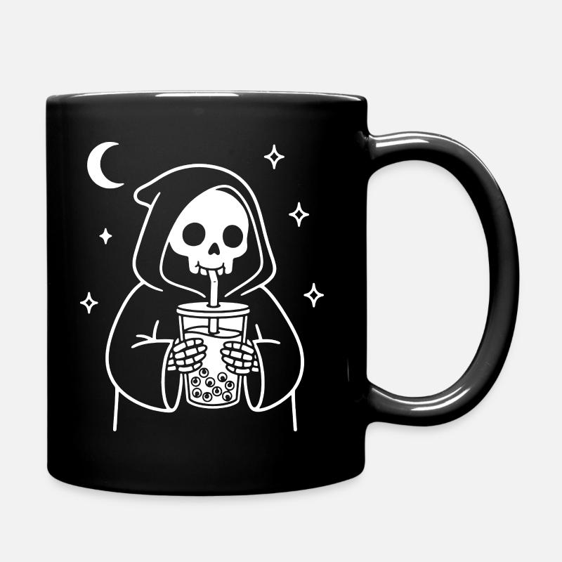 Faucheuse avec du thé aux yeux de bulle - Mug uni - noir