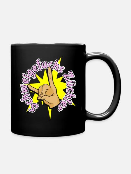 Rock-On Schweigefuchs (breeder) - Full Colour Mug - black