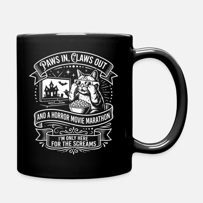 Marathon d’horreur sur le canapé de chat - Mug uni - noir