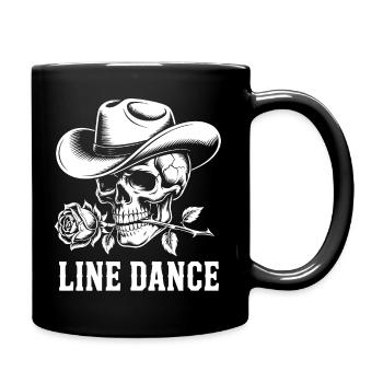 Skull Cowboy Line Dance - Full Colour Mug - black - Right