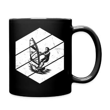 Clear windsurfing message - Full Colour Mug - black - Right