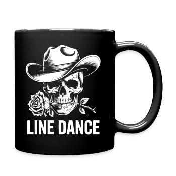 Line Dance Skull with Rose - Full Colour Mug - black - Right