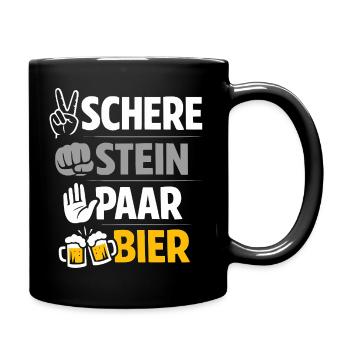 Schere, Stein paar Bier: Freundschaft & Bier - Tasse einfarbig - Schwarz - Rechts