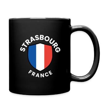 Straßburger Schild Frankreich - Tasse einfarbig - Schwarz - Rechts