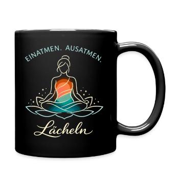 Inspire, expire, sourire - Cadeau de yoga - Mug uni - noir - Droite