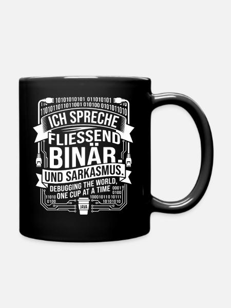 Sarcasme binaire du café codant - Mug uni - noir