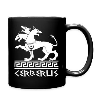 White Cerberus Dog - Full Colour Mug - black - Right