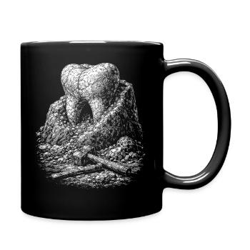 Tooth in the Rock Monochrome Relief - Full Colour Mug - black - Right