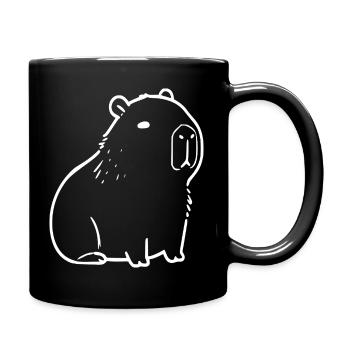 Capybara capybara white - Full Colour Mug - black - Right