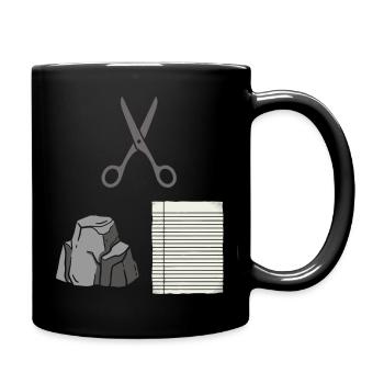 Ciseaux, pierre, costume papier, chemise de carnaval - Mug uni - noir - Droite