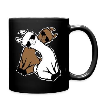 Two Llamas Pair 2 Friends Cool Sunglasses Team - Full Colour Mug - black - Right