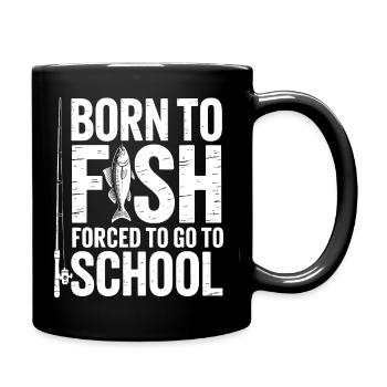 Born to Fish, Schoolbound - Full Colour Mug - black - Right