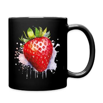 Aquarelle à la fraise spritzer - Mug uni - noir - Droite