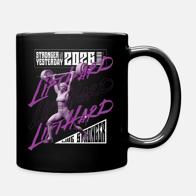 Gewichtheberfrau, lila-rosa Lichtversion - Tasse einfarbig - Schwarz