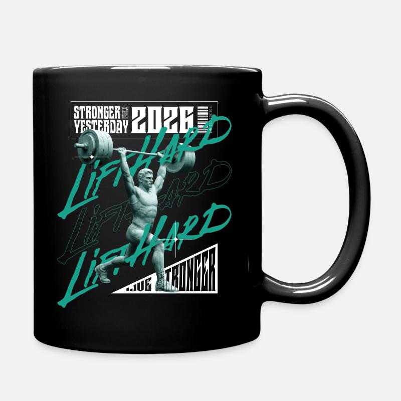 Gewichtheber-Mann, lila-rosa Lichtversion - Tasse einfarbig - Schwarz