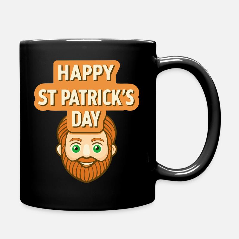 St. Patrick's Day Smile Cartoon - Tasse einfarbig - Schwarz