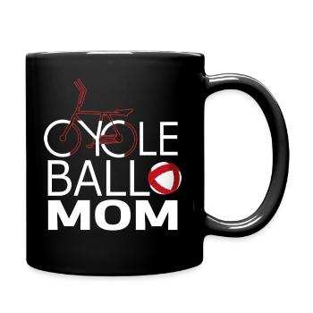 Radball, Mom, Cycleball, Hallenradsport - Tasse einfarbig - Schwarz - Rechts