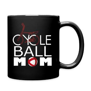 Radball, Mom, Cycleball, Hallenradsport - Tasse einfarbig - Schwarz - Rechts