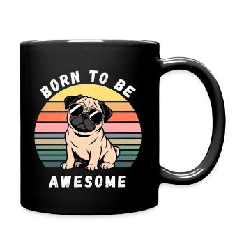 Né pour être génial, crépuscule - Mug uni - noir - Droite