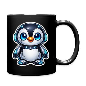 Futuristic penguin robot - Full Colour Mug - black - Right