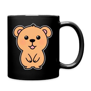 Cuddly Bear Cartoon - Full Colour Mug - black - Right