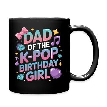 Papa des K-Pop Geburtstagskinds – Stolzer Vater - Tasse einfarbig - Schwarz - Rechts