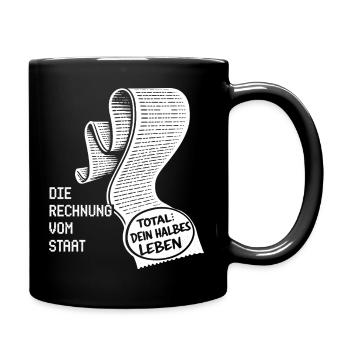 La facture de l’État. Humour fiscal - Mug uni - noir - Droite