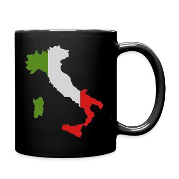 Map of Italy with flag - Full Colour Mug - black - Right