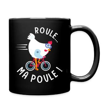 vélo velo cycliste roule ma poule - Mug uni - noir - Droite