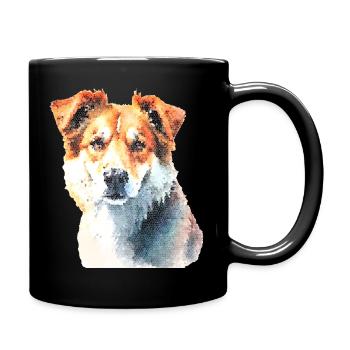 Treuer Hund - Tasse einfarbig - Schwarz - Rechts