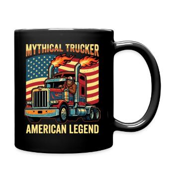 Camionneur Bigfoot, conducteur de semi-remorque américain - Mug uni - noir - Droite