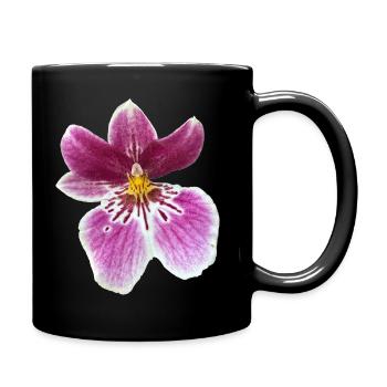 Purpurne Orchideenpracht - Tasse einfarbig - Schwarz - Rechts