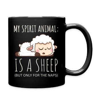 My Spirit Animal is a Sleep- Funny Sleep Motif - Full Colour Mug - black - Right