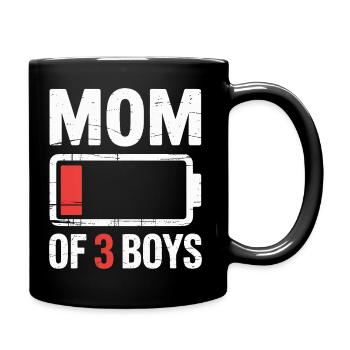 Maman de 3 garçons Batterie faible - Mug uni - noir - Droite