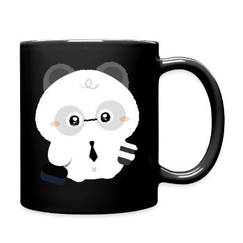 Müder Panda - Tasse einfarbig - Schwarz - Rechts