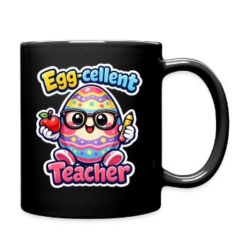 Eggcellent Teacher Cartoon Easter Egg - Mug uni - noir - Droite