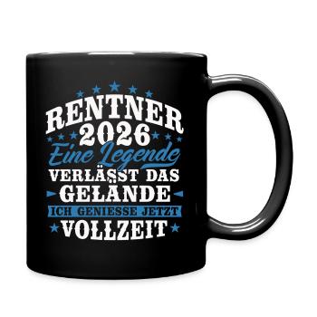 Rentner 2026 Rente Ruhestand Geschenk - Tasse einfarbig - Schwarz - Rechts