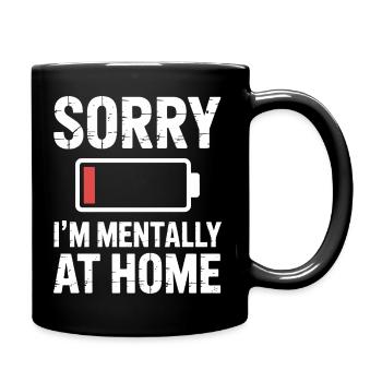 Low social battery of introverted lives - Full Colour Mug - black - Right