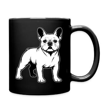 French Bulldog Standing Portrait - Full Colour Mug - black - Right
