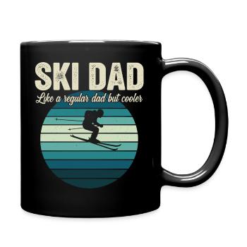 Lustiger Ski-Vater-Skifahrer - Tasse einfarbig - Schwarz - Rechts