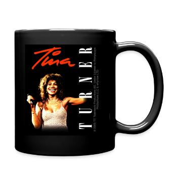 Tina Turner Mit Mikro Und Signatur - Tasse einfarbig - Schwarz - Rechts